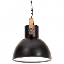 Industrialna lampa wisząca, 25 W, czarna, okrągła, 40 cm, E27