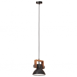 Industrialna lampa wisząca, 25 W, czarna, okrągła, 19 cm, E27