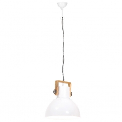 Industrialna lampa wisząca, 25 W, biała, okrągła, 40 cm, E27