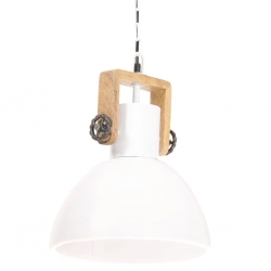 Industrialna lampa wisząca, 25 W, biała, okrągła, 30 cm, E27