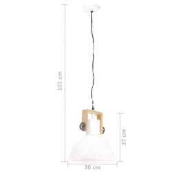 Industrialna lampa wisząca, 25 W, biała, okrągła, 30 cm, E27