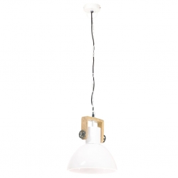Industrialna lampa wisząca, 25 W, biała, okrągła, 30 cm, E27