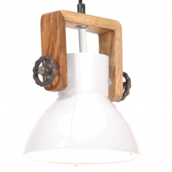 Industrialna lampa wisząca, 25 W, biała, okrągła, 19 cm, E27