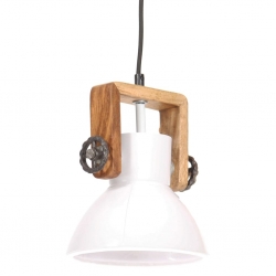 Industrialna lampa wisząca, 25 W, biała, okrągła, 19 cm, E27