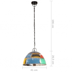 Industrialna lampa wisząca, 25 W, kolorowa, okrągła, 41 cm, E27