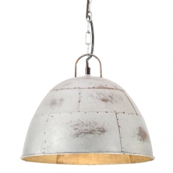 Industrialna lampa wisząca, 25 W, srebrna, okrągła, 31 cm, E27