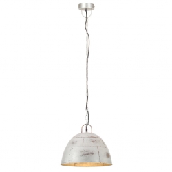 Industrialna lampa wisząca, 25 W, srebrna, okrągła, 31 cm, E27