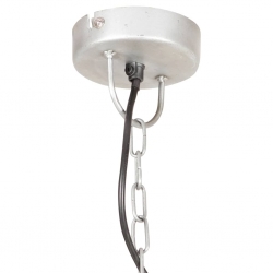 Industrialna lampa wisząca, 25 W, srebrna, okrągła, 31 cm, E27