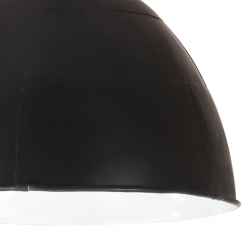 Industrialna lampa wisząca, 25 W, czarna, okrągła, 31 cm, E27
