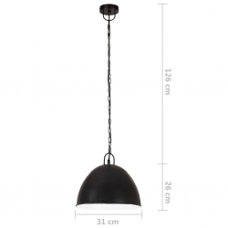 Industrialna lampa wisząca, 25 W, czarna, okrągła, 31 cm, E27