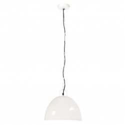 Industrialna lampa wisząca, 25 W, biała, okrągła, 31 cm, E27