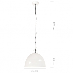 Industrialna lampa wisząca, 25 W, biała, okrągła, 31 cm, E27