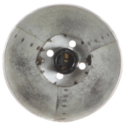 Industrialna lampa stołowa, srebrna, okrągła, 58x18x90 cm, E27