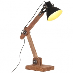 Industrialna lampa stołowa, czarna, okrągła, 58x18x90 cm, E27
