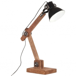Industrialna lampa stołowa, czarna, okrągła, 58x18x90 cm, E27