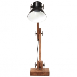 Industrialna lampa stołowa, czarna, okrągła, 58x18x90 cm, E27