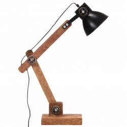 Industrialna lampa stołowa, czarna, okrągła, 58x18x90 cm, E27