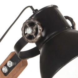 Industrialna lampa stołowa, czarna, okrągła, 58x18x90 cm, E27