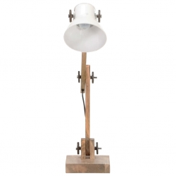 Industrialna lampa stołowa, biała, okrągła, 58x18x90 cm, E27