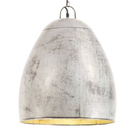 Industrialna lampa wisząca, 25 W, srebrna, okrągła, 42 cm, E27