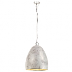 Industrialna lampa wisząca, 25 W, srebrna, okrągła, 42 cm, E27