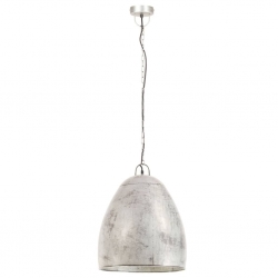 Industrialna lampa wisząca, 25 W, srebrna, okrągła, 42 cm, E27