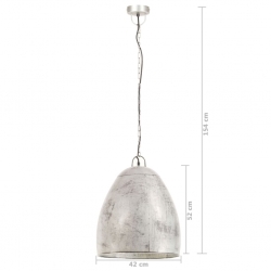 Industrialna lampa wisząca, 25 W, srebrna, okrągła, 42 cm, E27