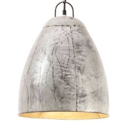 Industrialna lampa wisząca, 25 W, srebrna, okrągła, 32 cm, E27