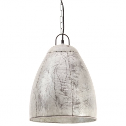 Industrialna lampa wisząca, 25 W, srebrna, okrągła, 32 cm, E27