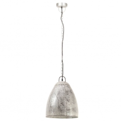 Industrialna lampa wisząca, 25 W, srebrna, okrągła, 32 cm, E27