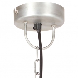 Industrialna lampa wisząca, 25 W, srebrna, okrągła, 32 cm, E27