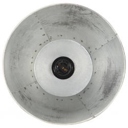 Lampa podłogowa, srebrna, E27, lite drewno mango