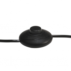 Lampa podłogowa, czarna, E27, lite drewno mango