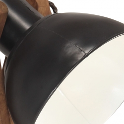 Lampy podłogowe, 3 szt., czarne, E27, lite drewno mango