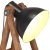 Lampy podłogowe, 3 szt., czarne, E27, lite drewno mango