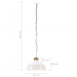 Industrialna lampa wisząca, 32 cm, biała, E27