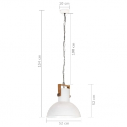 Industrialna lampa wisząca, 25 W, biała, okrągła, 52 cm, E27