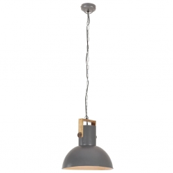 Industrialna lampa wisząca, 25 W, szara, okrągła, 52 cm, E27