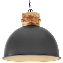 Industrialna lampa wisząca, szara, okrągła, 50 cm, E27, mango