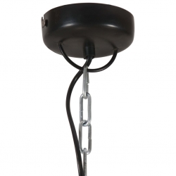 Industrialna lampa wisząca, czarne żelazo i drewno, 26 cm, E27