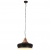 Industrialna lampa wisząca, czarne żelazo i drewno, 26 cm, E27