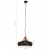 Industrialna lampa wisząca, czarne żelazo i drewno, 26 cm, E27