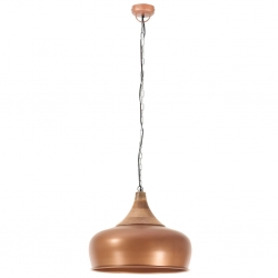 Industrialna lampa wisząca, miedziana, żelazo i drewno, 45 cm