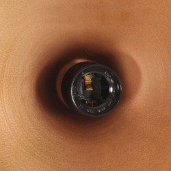 Industrialna lampa wisząca, miedziana, żelazo i drewno, 26 cm