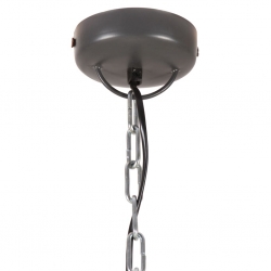 Industrialna lampa wisząca, szare żelazo i drewno, 45 cm, E27