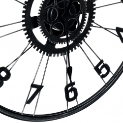 Zegar ścienny, czarny, 60 cm, metal