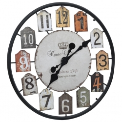 Zegar ścienny, wielokolorowy, 51 cm, żelazo