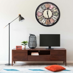 Zegar ścienny, wielokolorowy, 80 cm, MDF