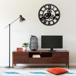 Zegar ścienny, czarny, 60 cm, MDF