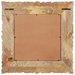 Lustro w ramie z litego drewna mango, 50 x 50 cm
